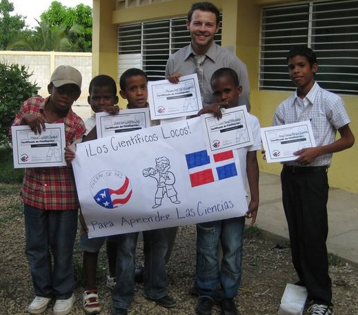 Brian Humphreys with Peace Corps volunteers and community members in the Dominican Republic